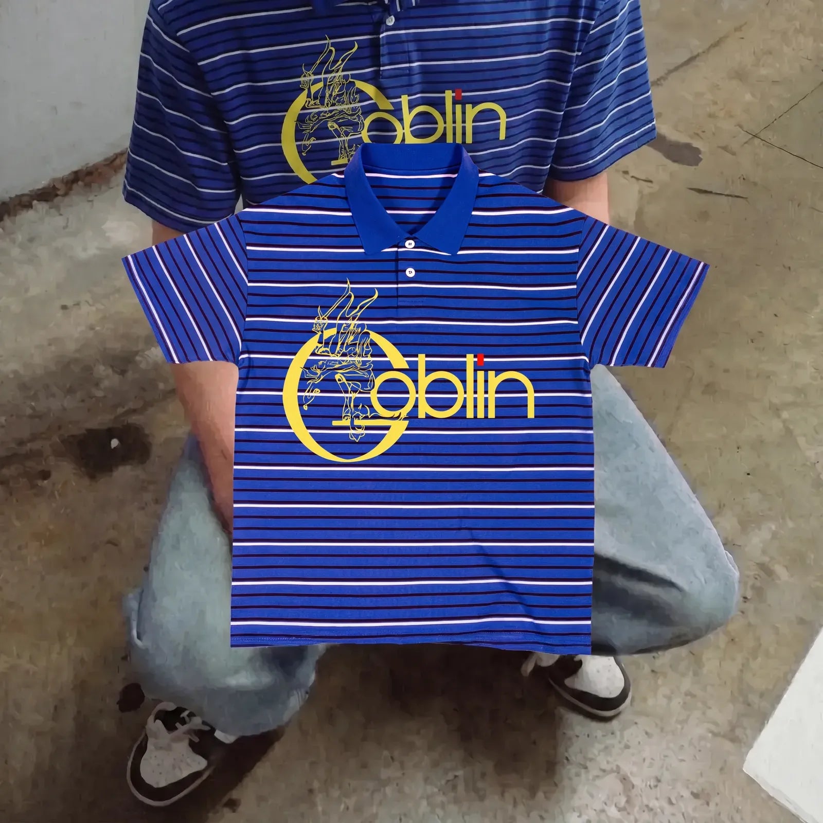 Striped Boxy Polo Shirt