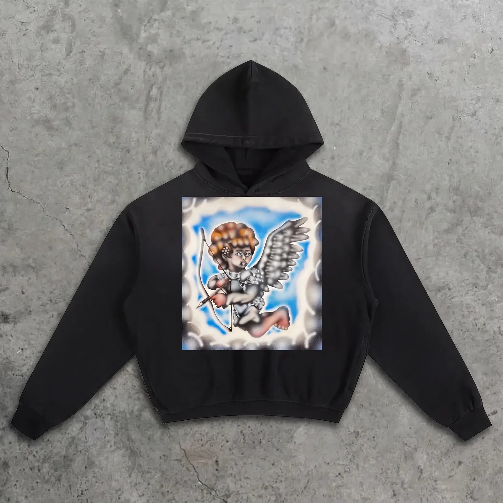 Airbrushed Cherub Boxy Hoodie