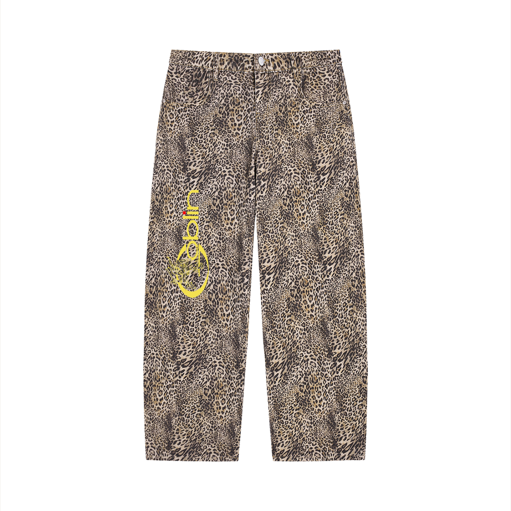Leopard Print Baggy Jeans