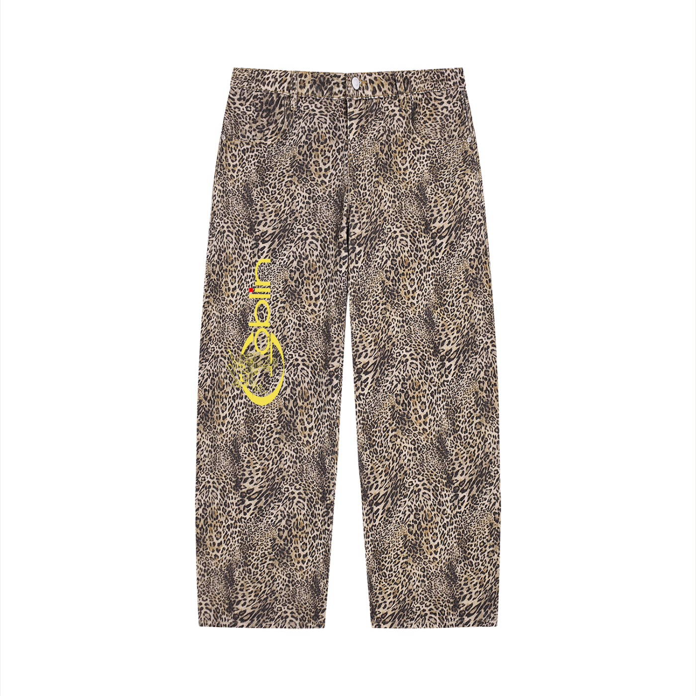 Leopard Print Baggy Jeans