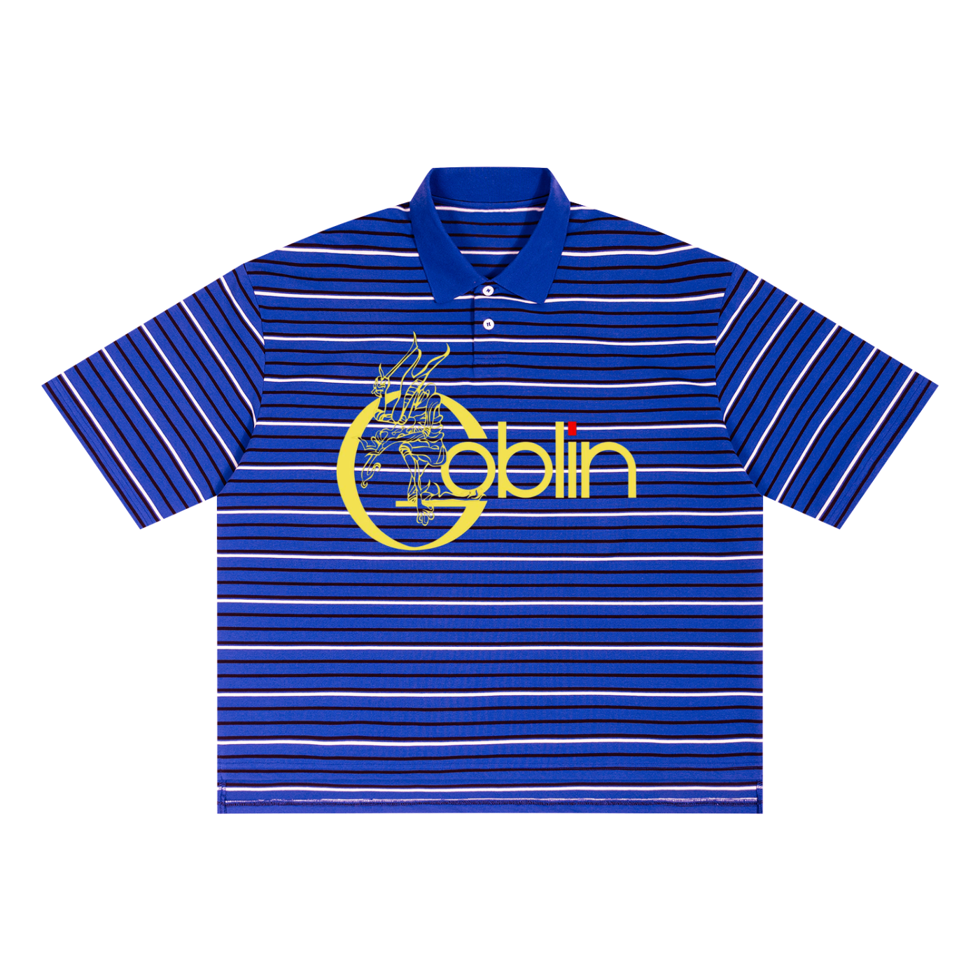 Unisex Striped Boxy Collared Polo Shirt