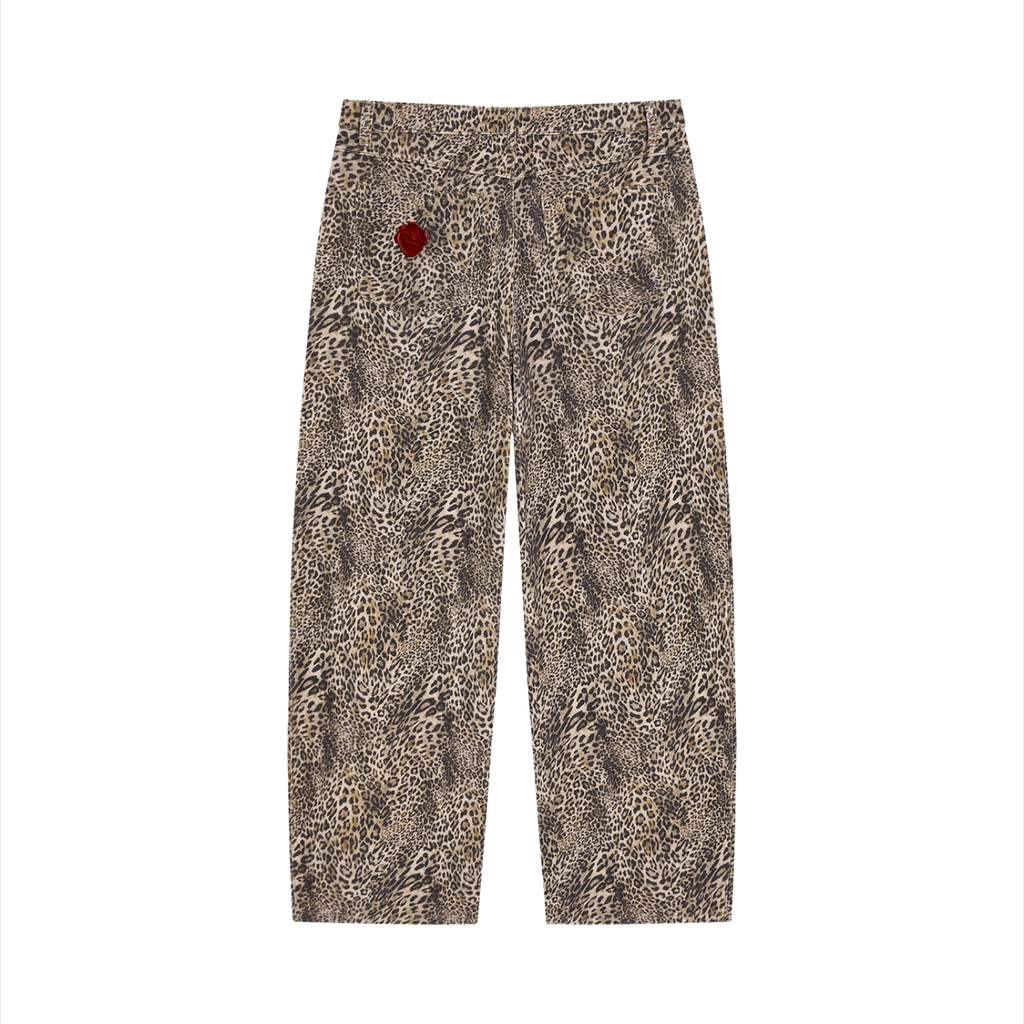 Leopard Print Baggy Jeans
