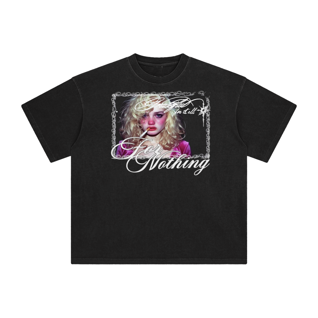 GRATEFUL FOR NOTHING — Washed Black Tee