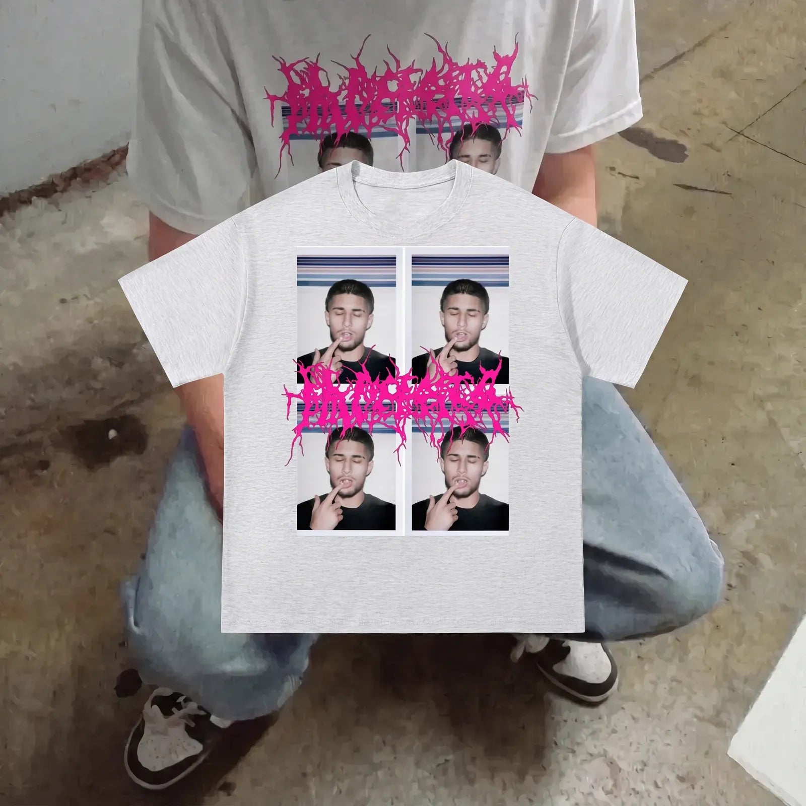 Fake Mink Glitch Grid Tee